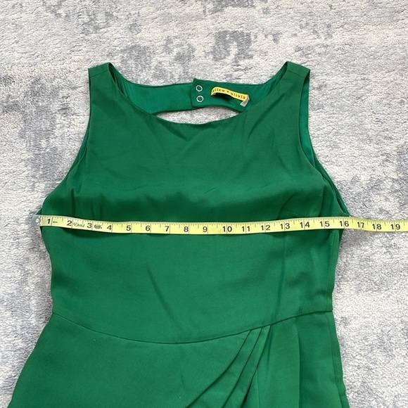 Alice + Olivia Spelling Side Peplum Pencil Mini Dress Open Back Kelly Green Sz 8 - Picture 8 of 10